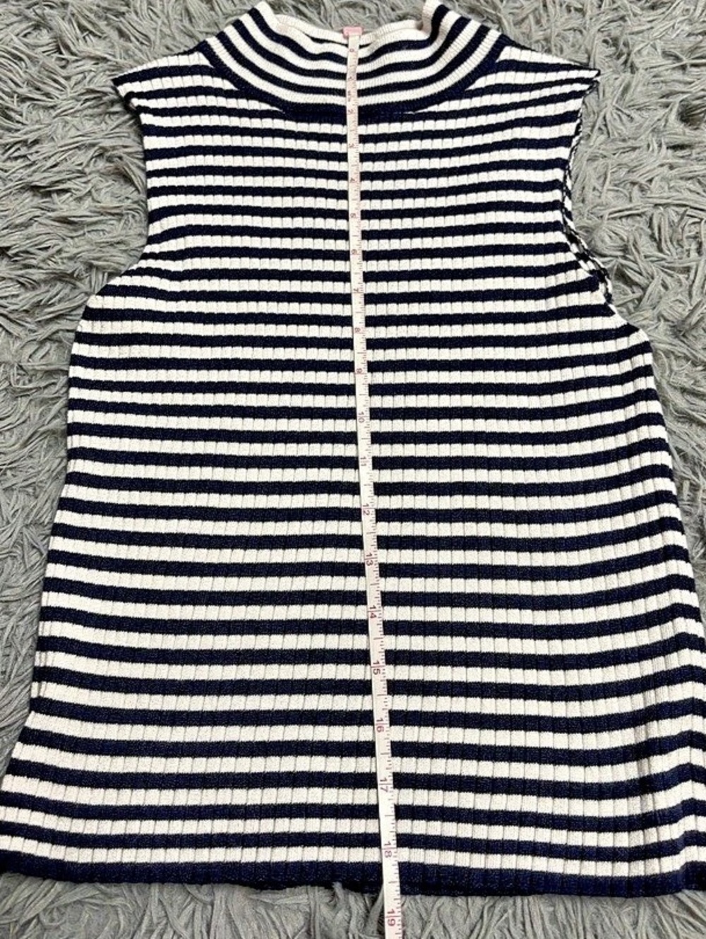 Y2K Striped Mock Neck Tank Top - Picture 11 of 14